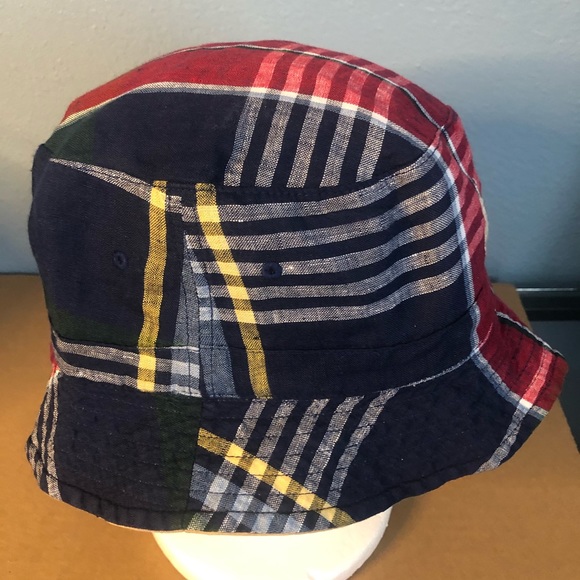 Polo Ralph Lauren Polo Club Linen Reversible Multi Plaid/Tan Bucket Hat S/M NWT - Picture 12 of 15